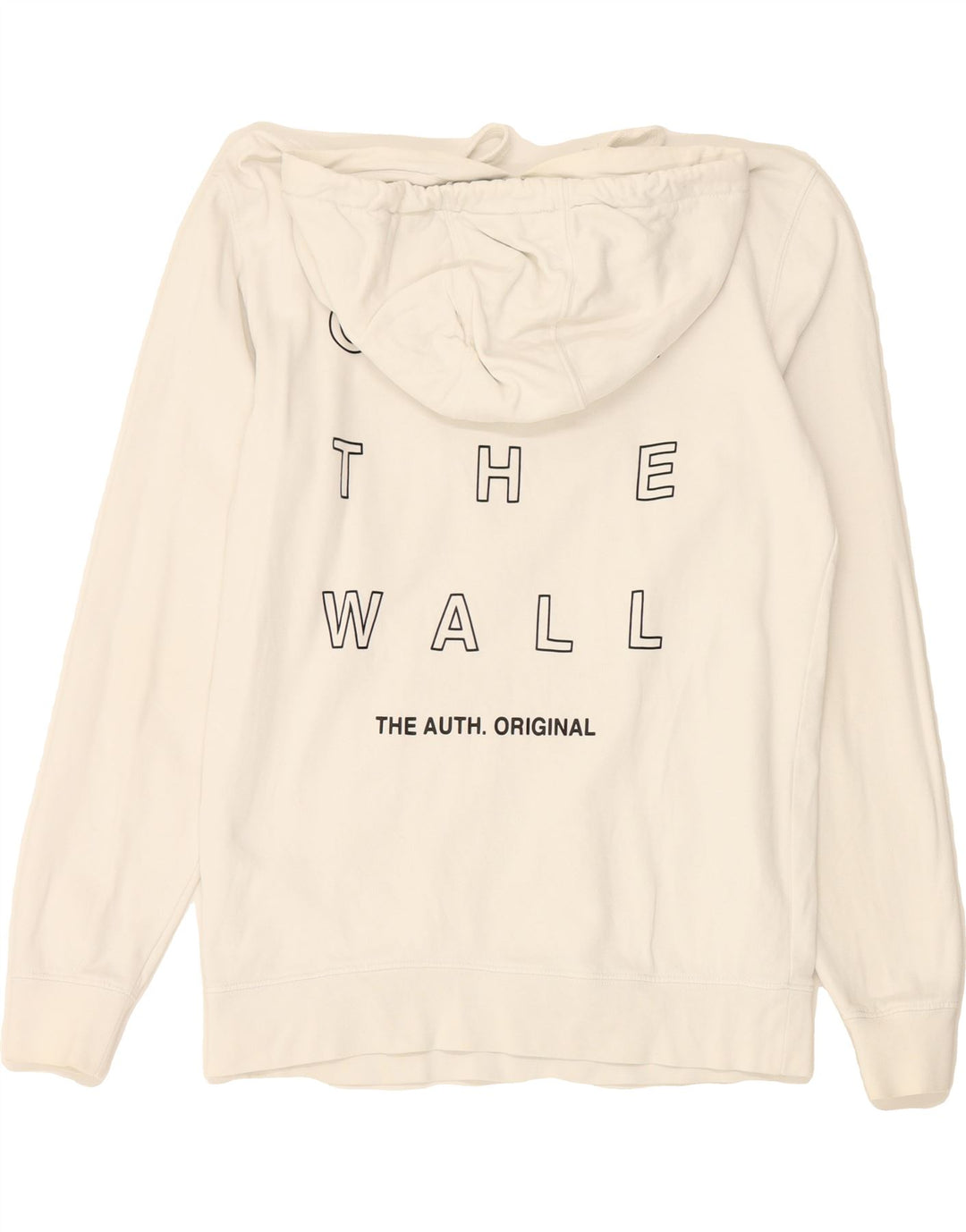 VANS Mens Graphic Hoodie Jumper Small White Cotton Vintage Vans and Second-Hand Vans from Messina Hembry 