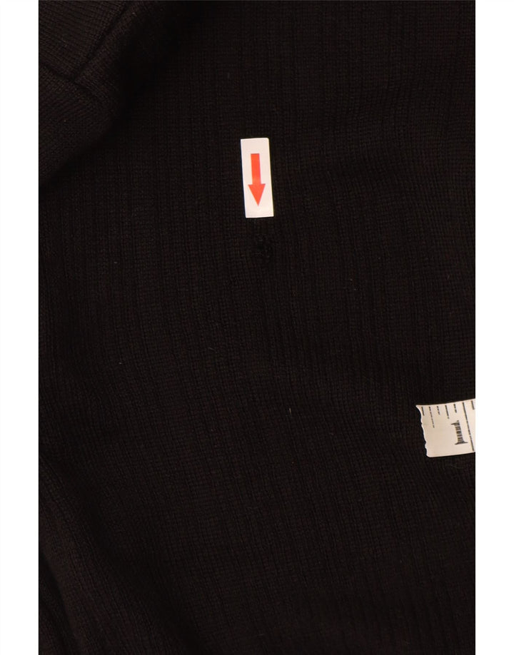 Maglione cardigan da uomo vintage piccolo in lana nera