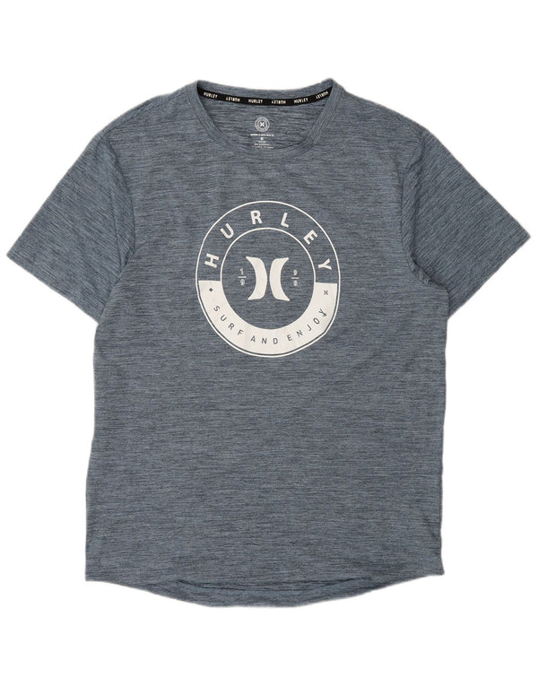 T-shirt grafica da uomo Hurley Top in poliestere mélange medio blu navy