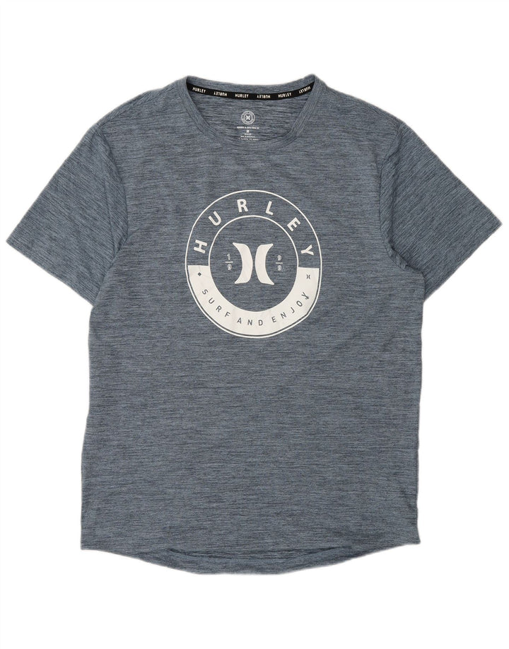 T-shirt grafica da uomo Hurley Top in poliestere mélange medio blu navy