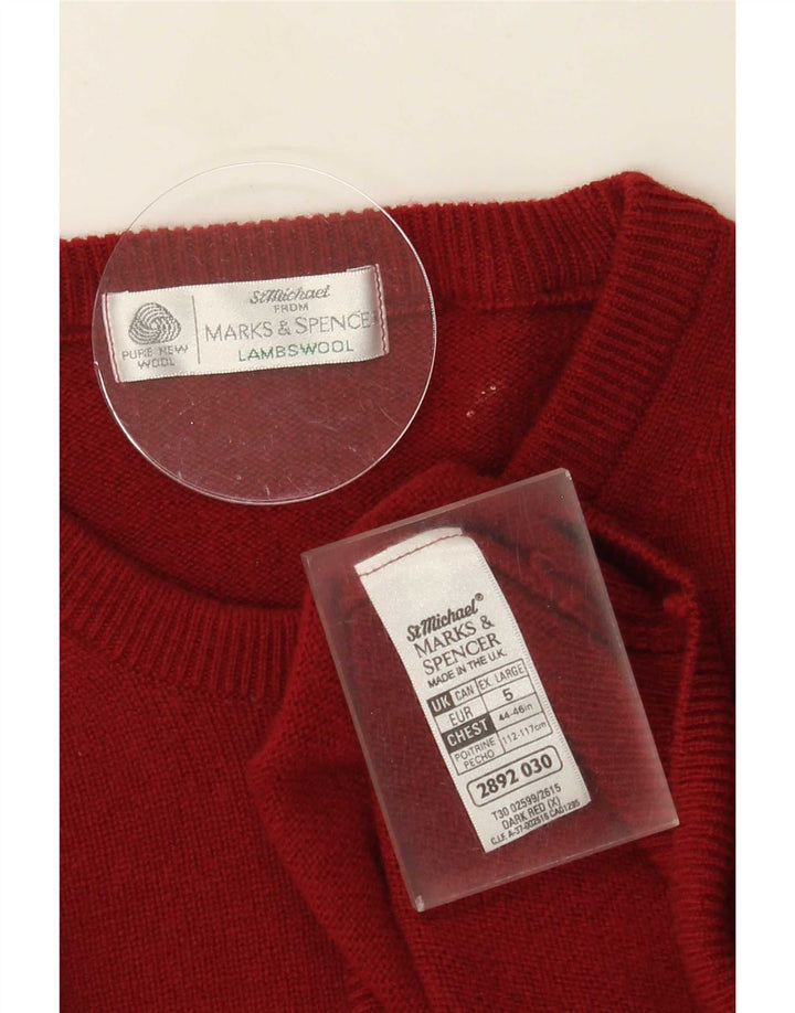 Marks & Spencer Maglione maglione girocollo St. Michael da uomo XL Bordeaux