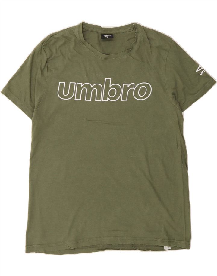 UMBRO Mens Graphic T-Shirt Top Medium Green Cotton Vintage Umbro and Second-Hand Umbro from Messina Hembry 