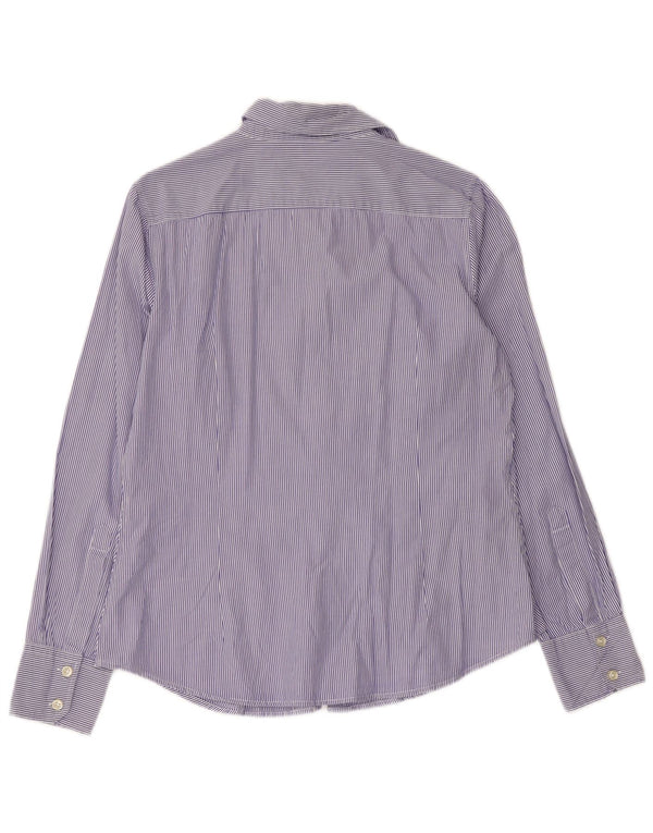 Camicia da donna BENETTON UK 16 Cotone gessato blu grande