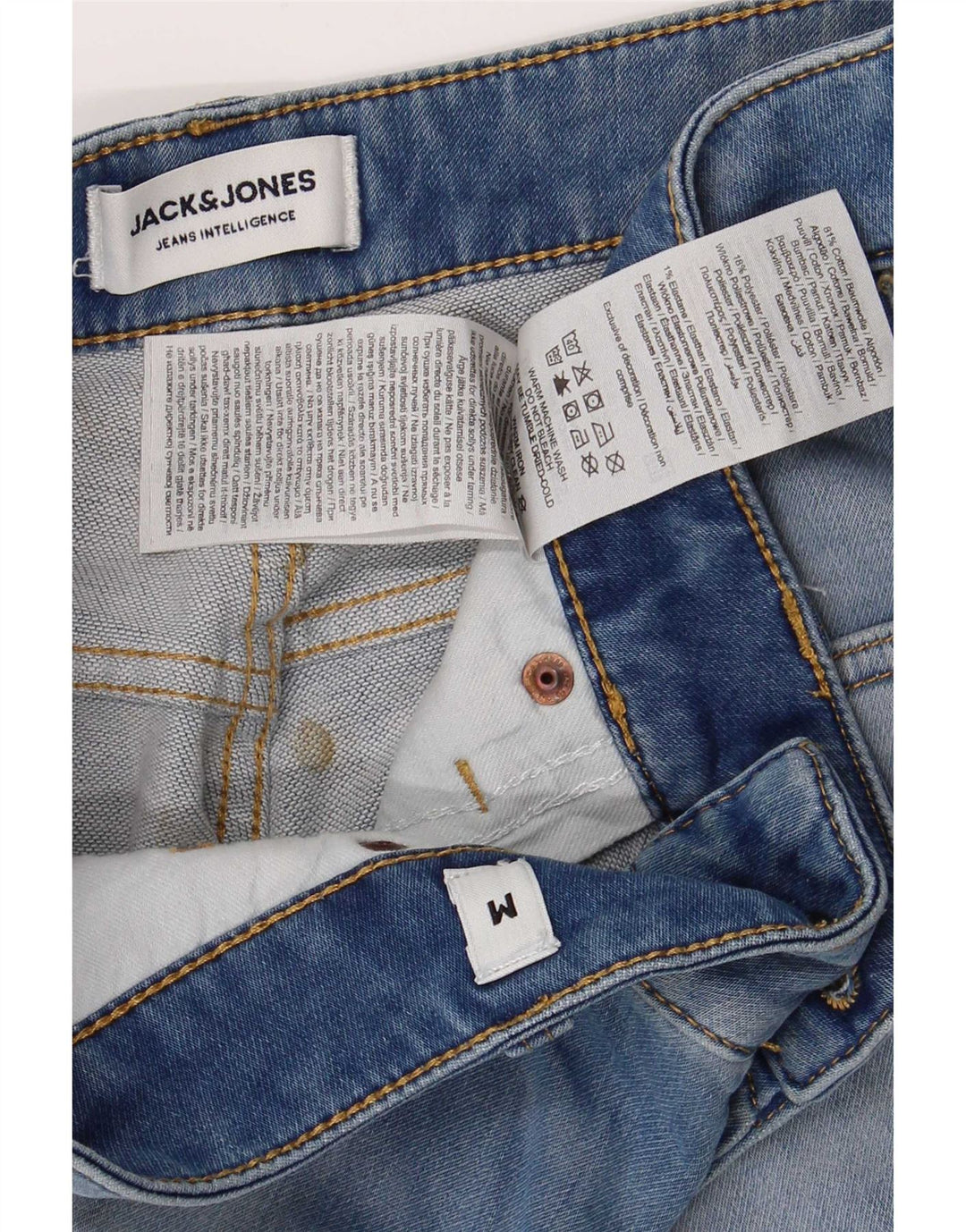 Pantaloncini di jeans da uomo Jack & Jones medi W32 cotone blu