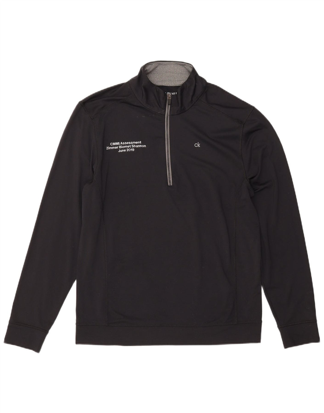 CALVIN KLEIN Maglia da tuta pullover con zip e grafica da golf da uomo, taglia grande, nera