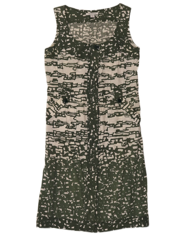 Abito camicia senza maniche da donna MARELLA UK 12 Verde medio geometrico