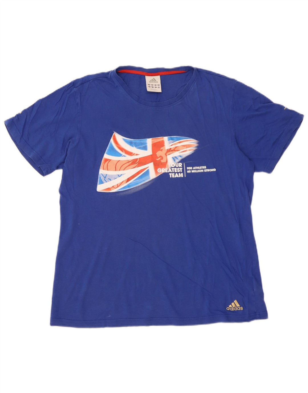 T-shirt grafica da uomo Adidas Top in cotone blu medio