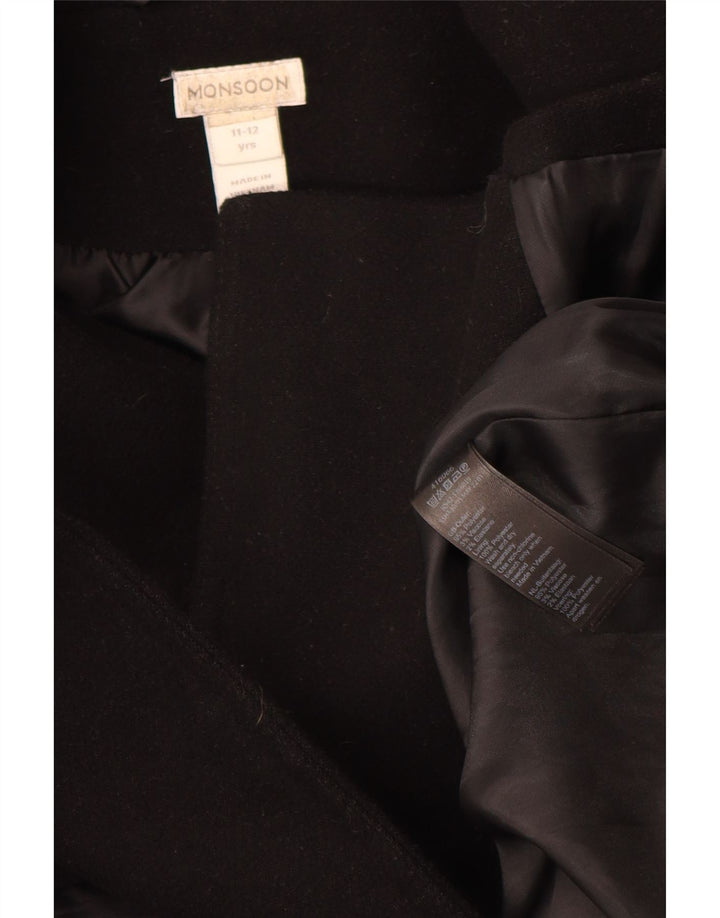 Cappotto da marinaio con cappuccio per ragazzi Monsoon 11-12 anni in poliestere nero