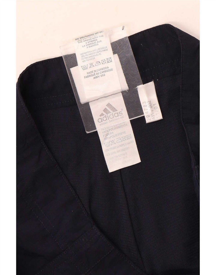 Pantaloni impermeabili dritti da uomo Adidas W28 L32 blu navy a quadri in poliammide
