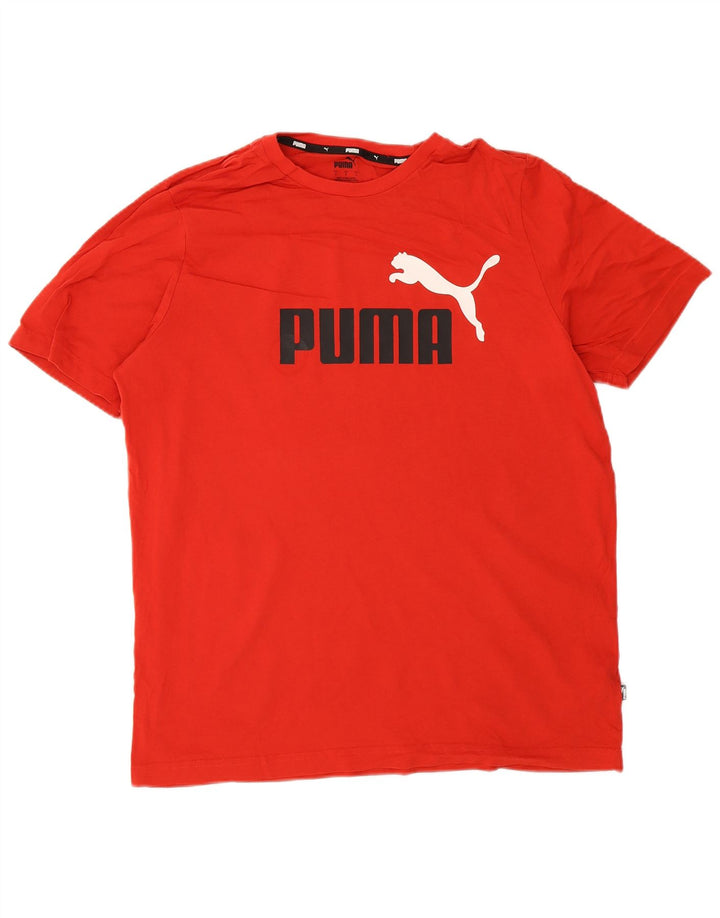 T-shirt grafica da uomo Puma Top grande in cotone rosso