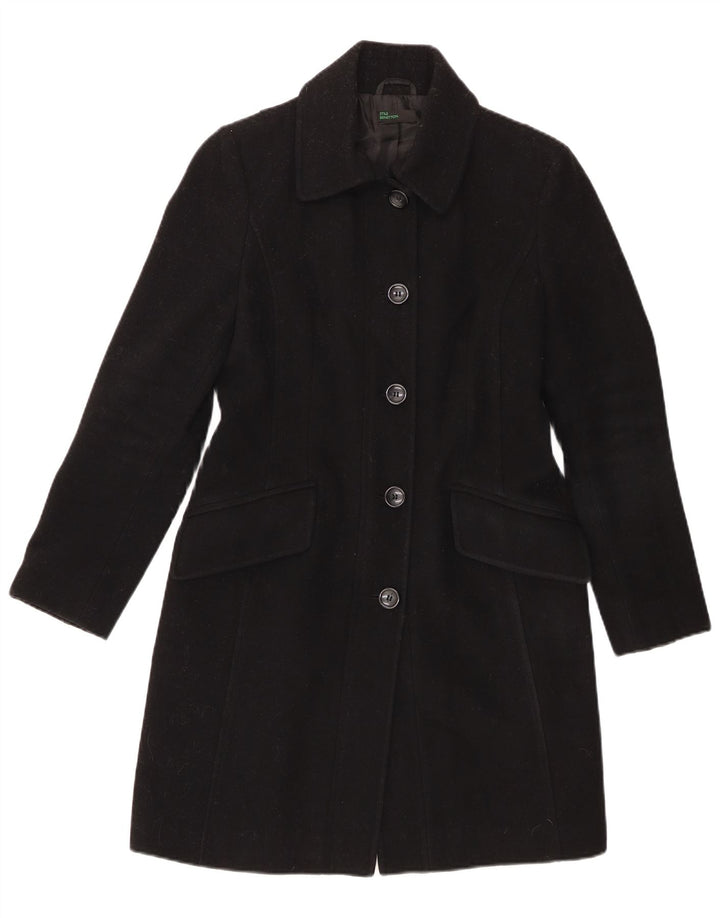 Cappotto da donna Benetton UK 10 piccolo in lana nera