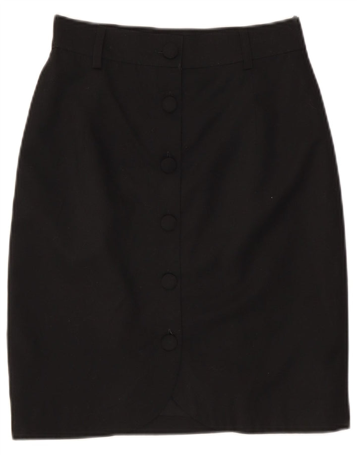 Gonna a tubino vintage da donna piccola W26 in poliestere nero