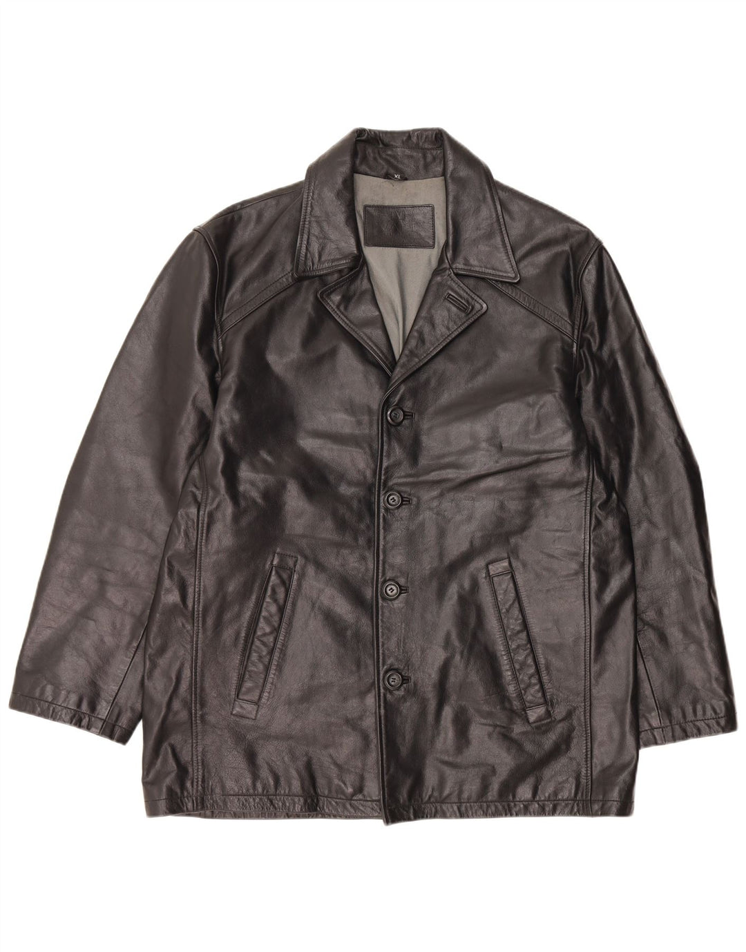 Giacca in pelle vintage da uomo UK 42 XL in pelle nera