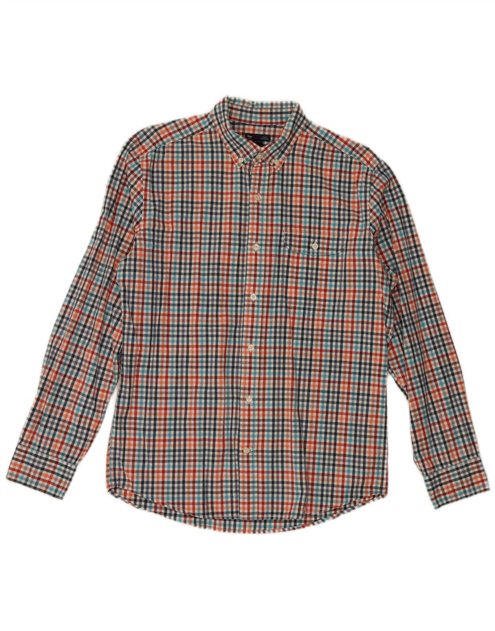 Gap Camicia da uomo slim fit grande in cotone a quadretti multicolore