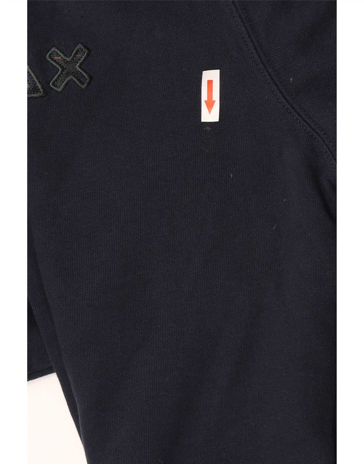Felpa da uomo Sun68 Maglione grande in cotone a quadri blu navy