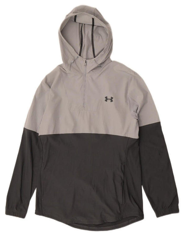 Maglia da ginnastica con cappuccio da uomo Under Armour Top grigio medio color block