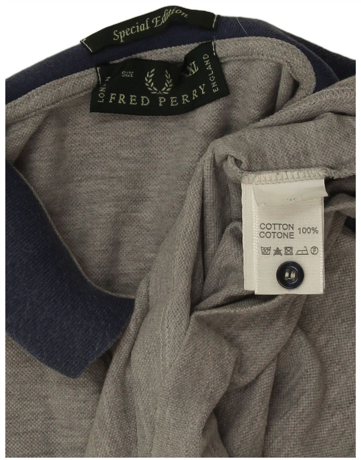 Polo da uomo Fred Perry 2XL in cotone color block grigio
