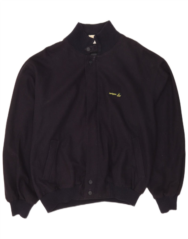 Giubbotto bomber da uomo Navigare UK 40 Large in lana blu navy