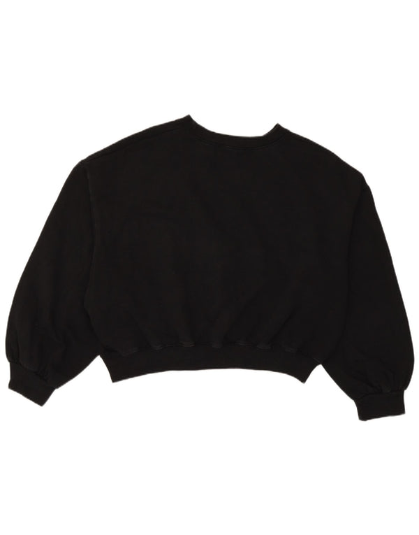 Felpa corta oversize da donna Zara UK 14 cotone nero medio