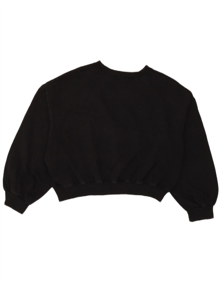 Felpa corta oversize da donna Zara UK 14 cotone nero medio