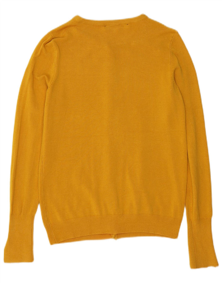 Maglione Cardigan Da Donna ZARA UK 10 Piccolo Giallo