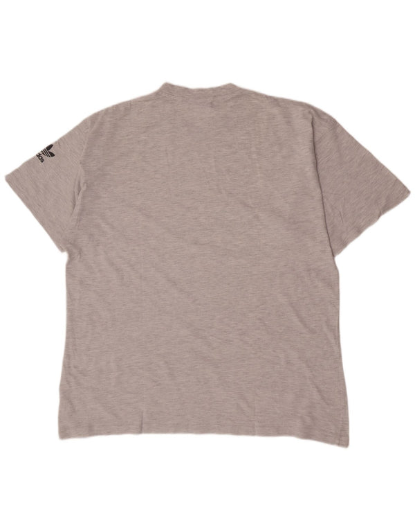 T-shirt da uomo Adidas Top UK 44/46 grande cotone chiazzato grigio