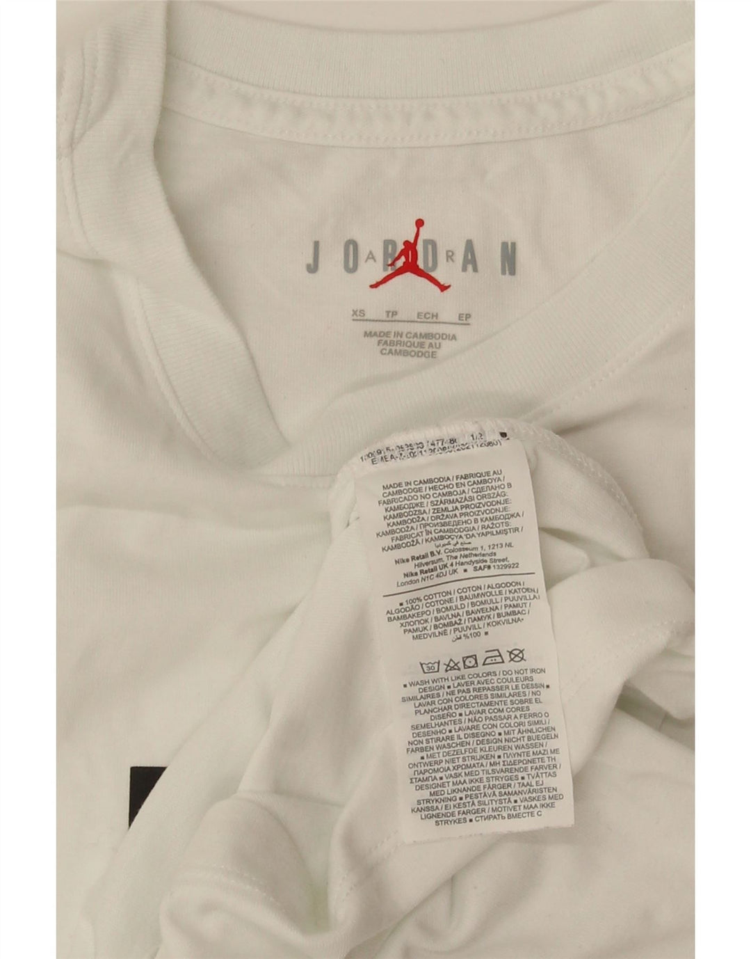 T-shirt grafica da uomo Jordan Top XS in cotone bianco