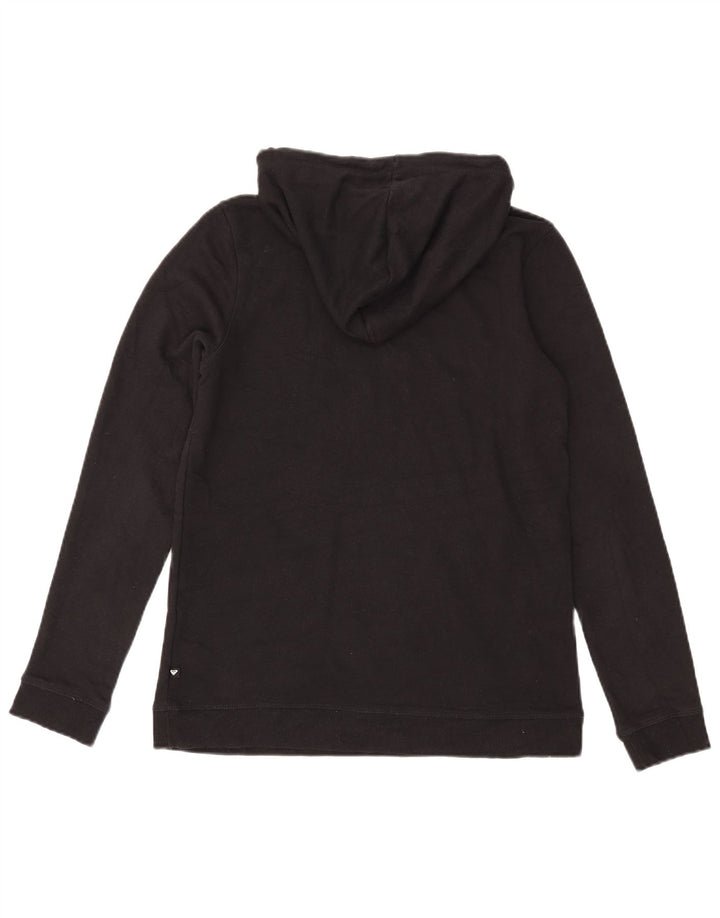 Felpa con cappuccio grafica da donna Roxy UK 14 cotone nero medio