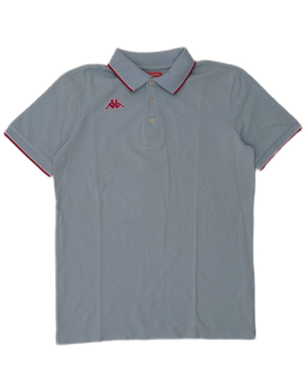 Polo Kappa Uomo Cotone Rigato Blu Medio