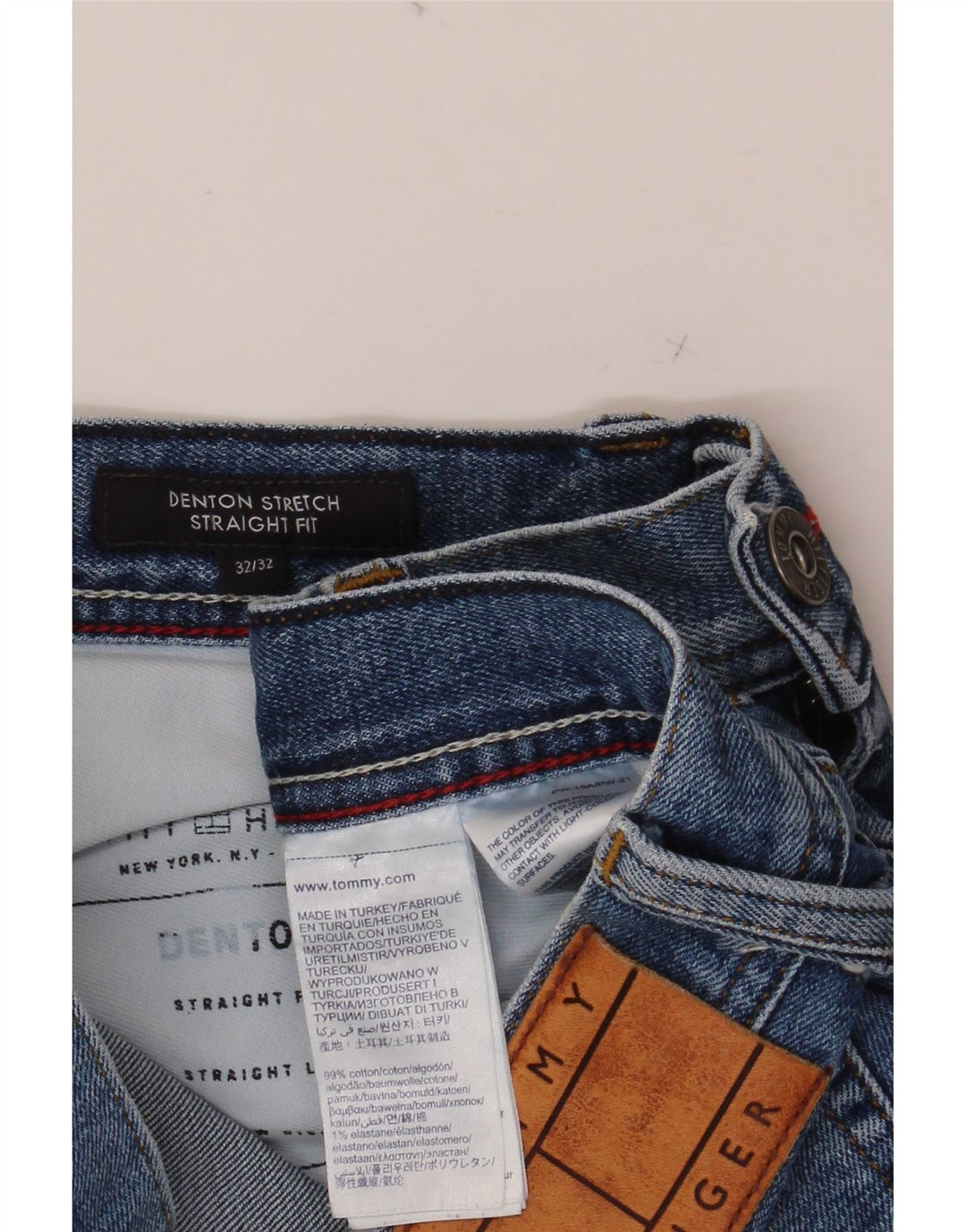 TOMMY HILFIGER Jeans dritti da uomo Denton W32 L32 cotone blu