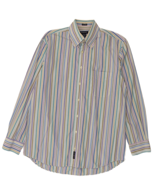 Gant Camicia elegante da uomo in cotone a righe multicolori medie