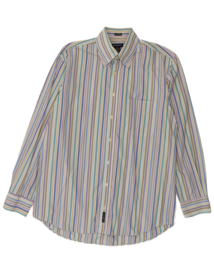 Gant Camicia elegante da uomo in cotone a righe multicolori medie