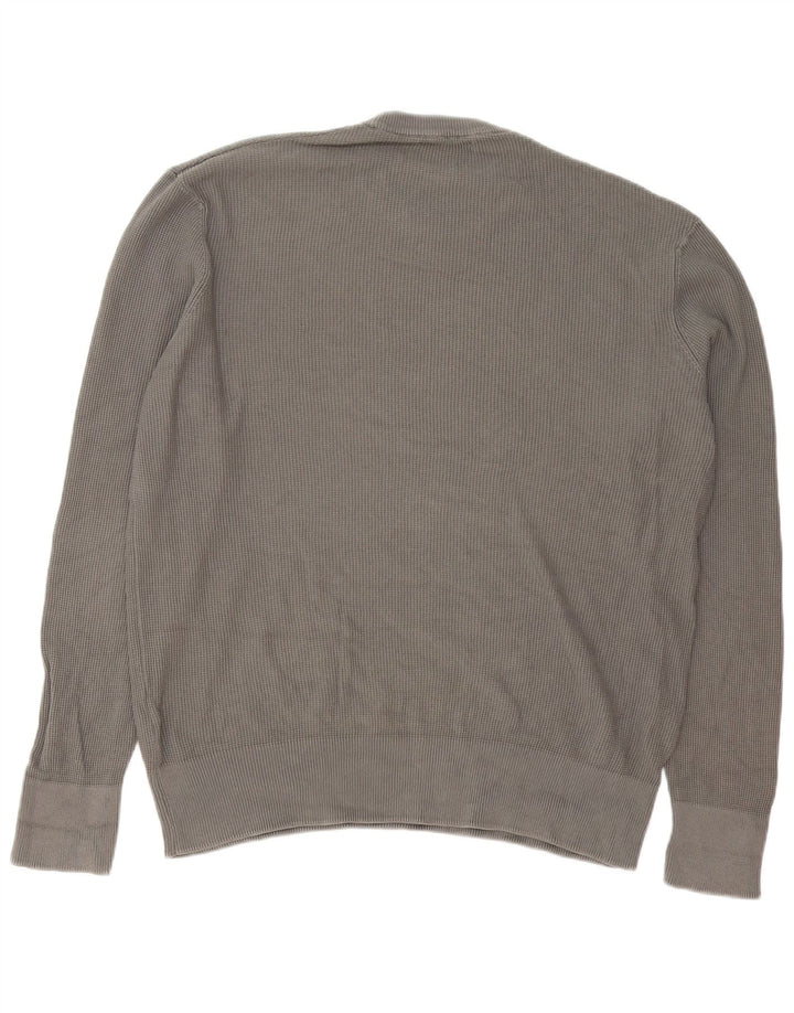Maglione maglione girocollo da uomo Zara in cotone grigio medio