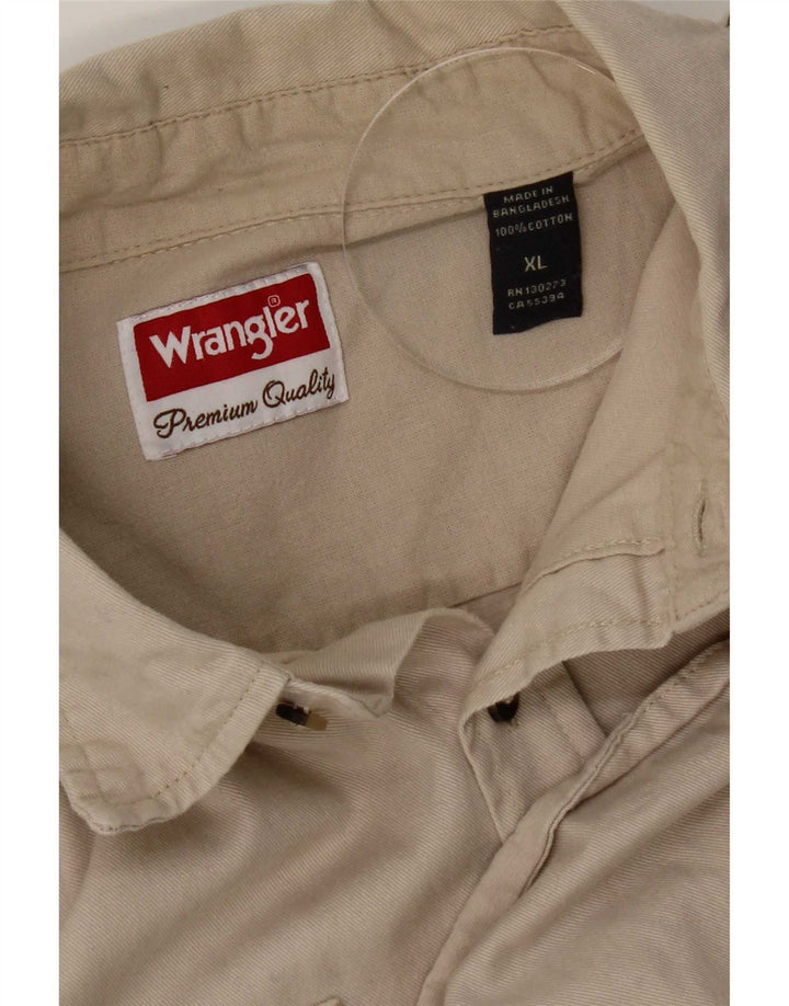 Camicia da uomo Wrangler XL in cotone beige
