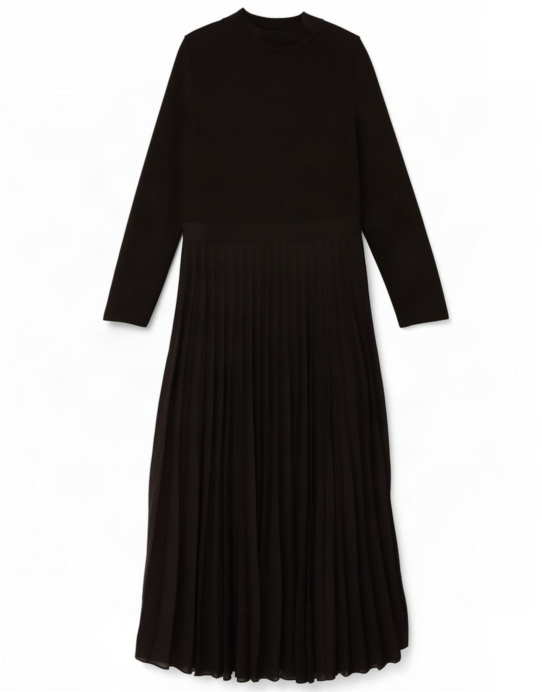 Vestito lungo a maniche lunghe da donna Zara UK 14 grande elastan nero