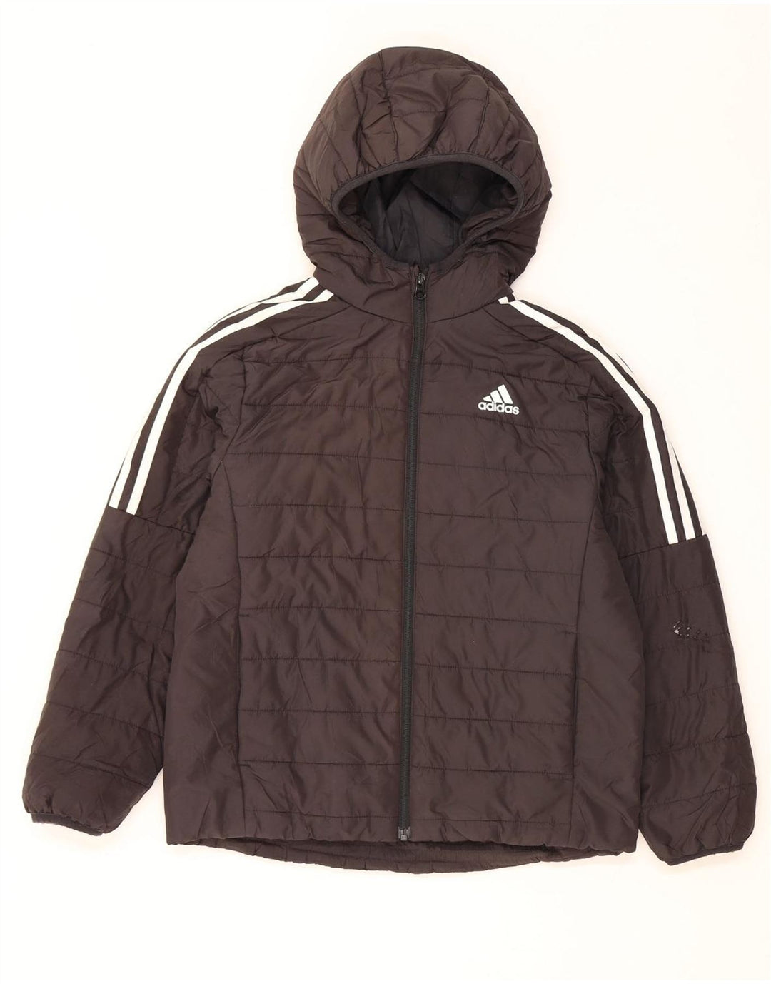 Giacca imbottita con cappuccio Adidas da ragazzo 10-11 anni media poliestere nero