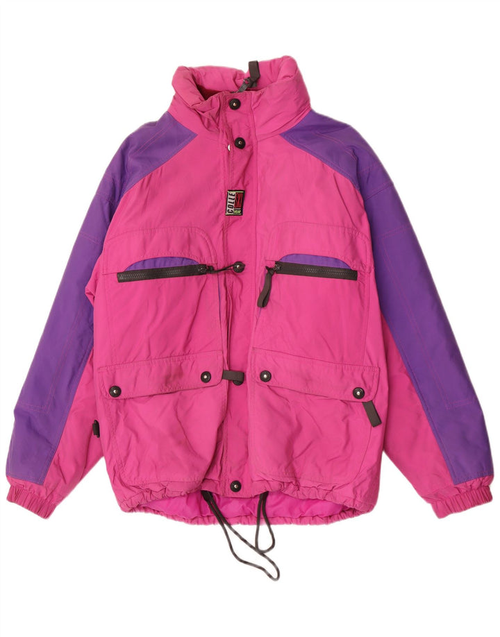 Giacca da sci con cappuccio da uomo Colle IT 48 Nylon color block rosa medio