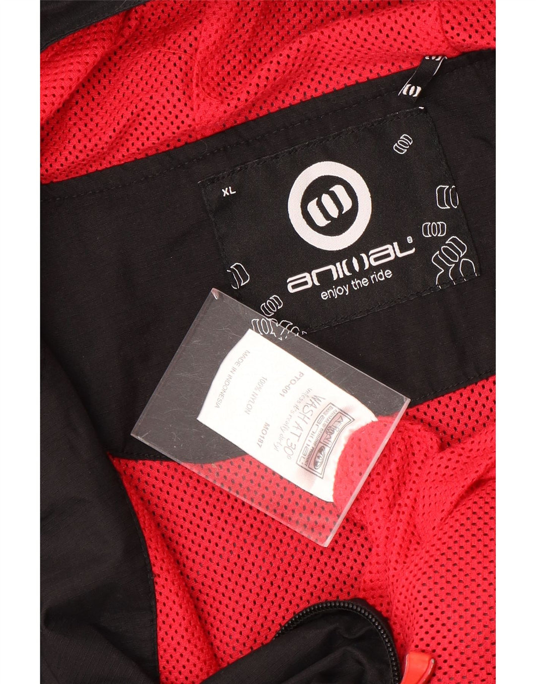 ANIMAL Giacca antipioggia da uomo con cappuccio UK 42 XL Nylon nero