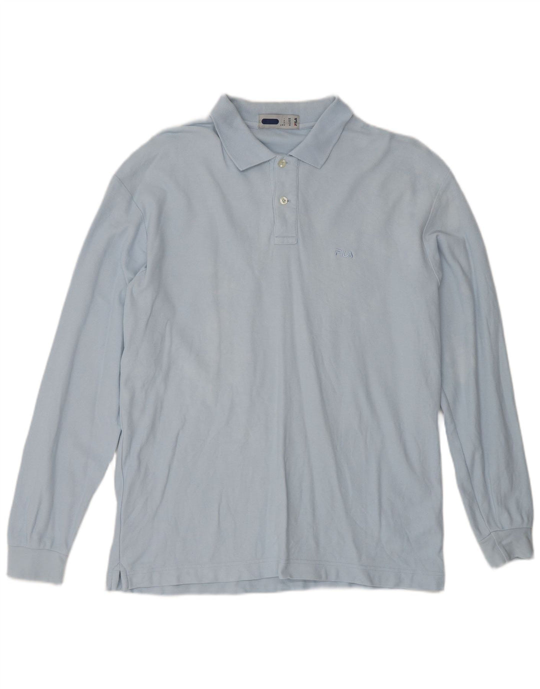 Polo FILA da uomo a maniche lunghe vestibilità ampia IT 50 cotone blu medio