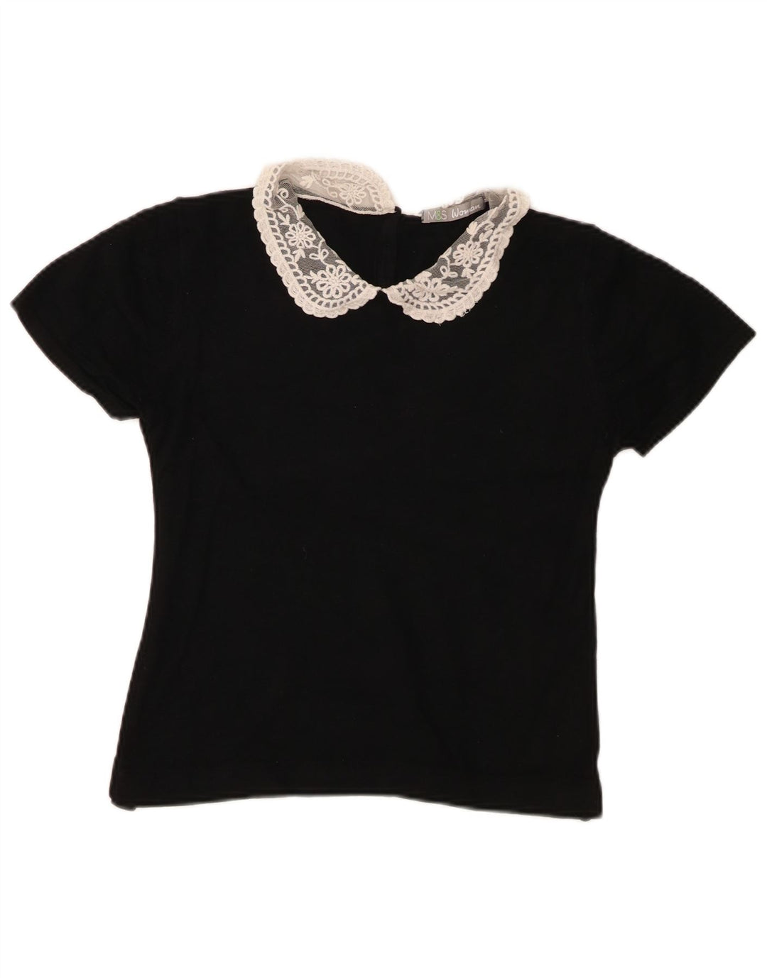 Top camicetta corta da donna Marks & Spencer UK 12 medio nero