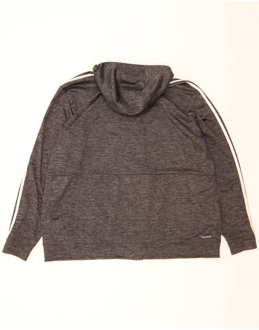 Maglione con cappuccio e zip ADIDAS Climalite da uomo 2XL Poliestere chiazzato grigio