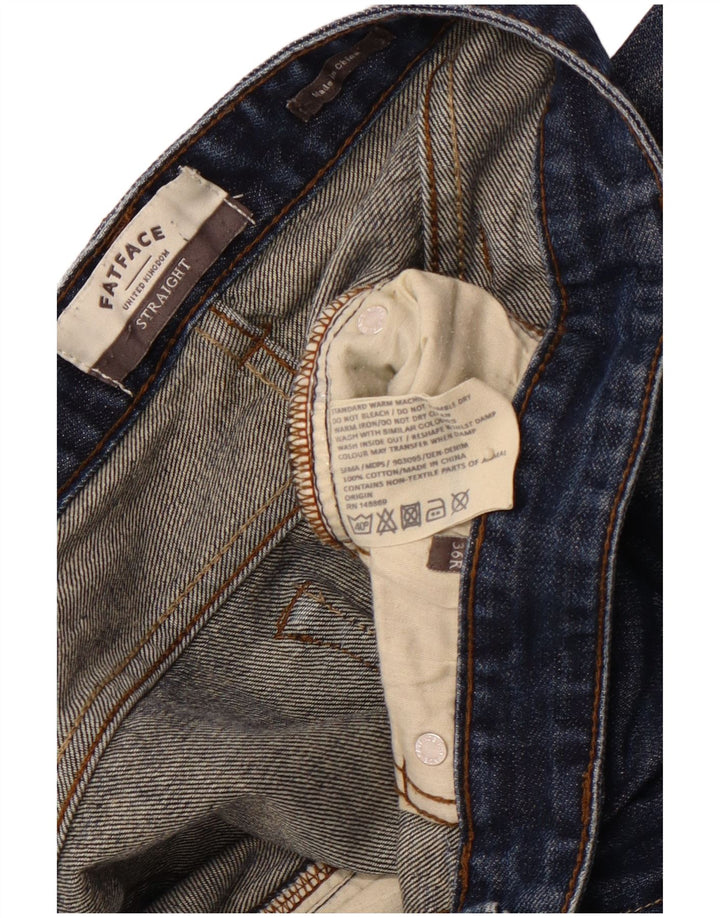 FAT FACE Jeans dritti da uomo vestibilità regolare lavaggio acido W36 L31 cotone blu