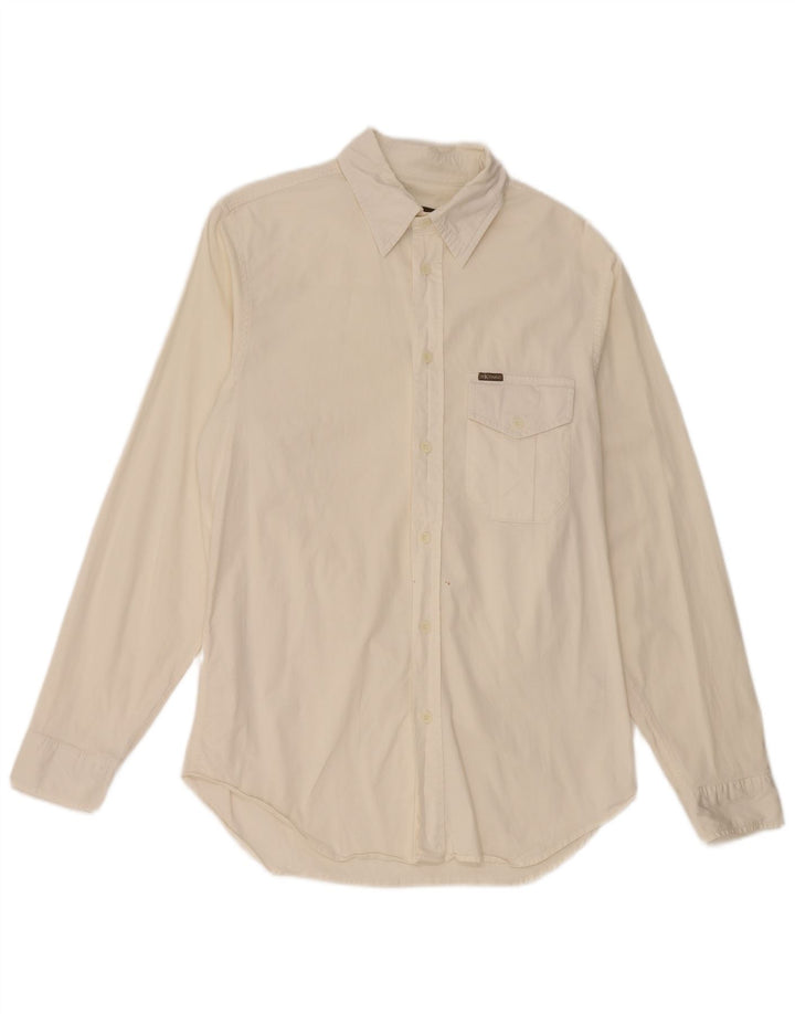 Camicia da uomo Calvin Klein in cotone bianco medio