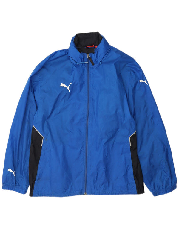 Giacca antipioggia da uomo Puma UK 38 Nylon color block blu medio