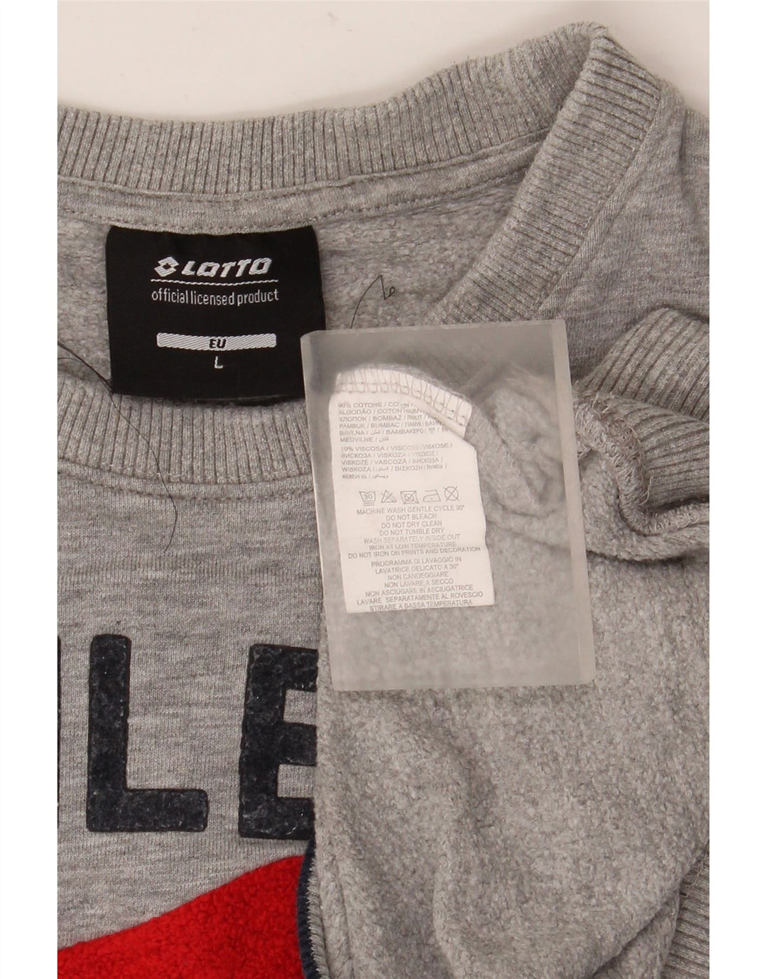 LOTTO Felpa grafica da uomo Maglione grande cotone a righe grigie