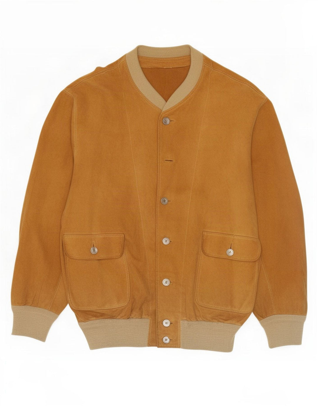 Giubbotto bomber in pelle scamosciata vintage da uomo UK 38 Marrone medio