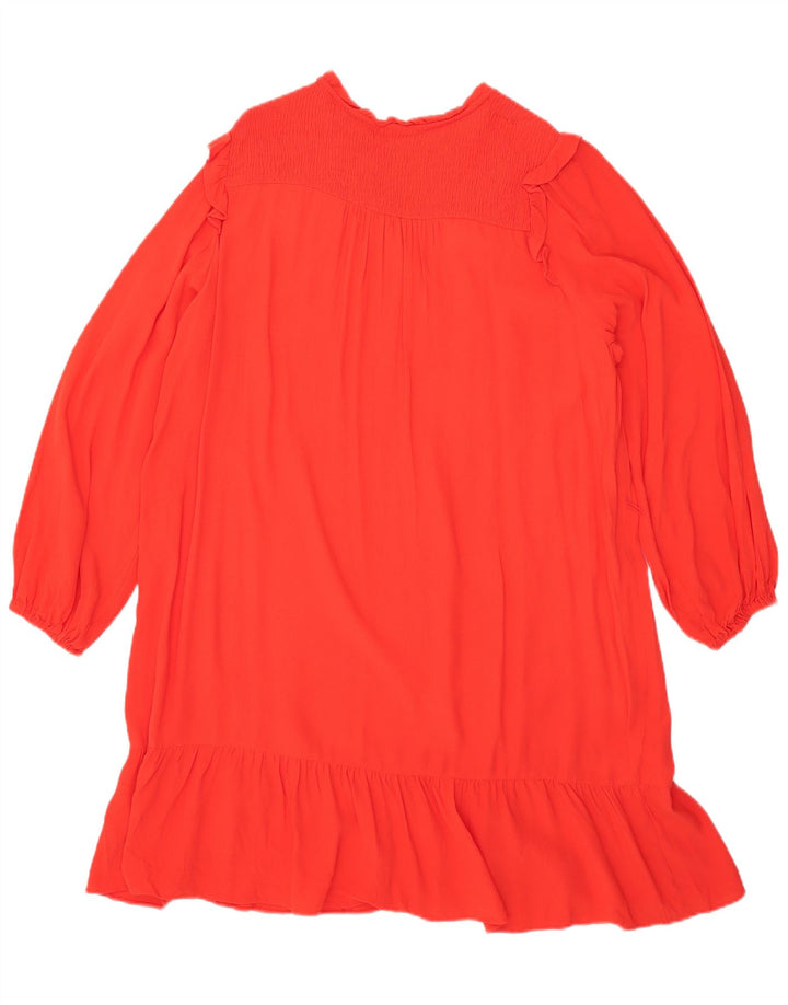 Abito a trapezio oversize a maniche lunghe da donna Marks & Spencer UK 16 grande rosso