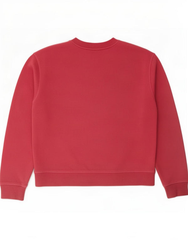 Tommy Hilfiger Donna Felpa Corta Oversize Maglione UK 10 Piccolo Rosso