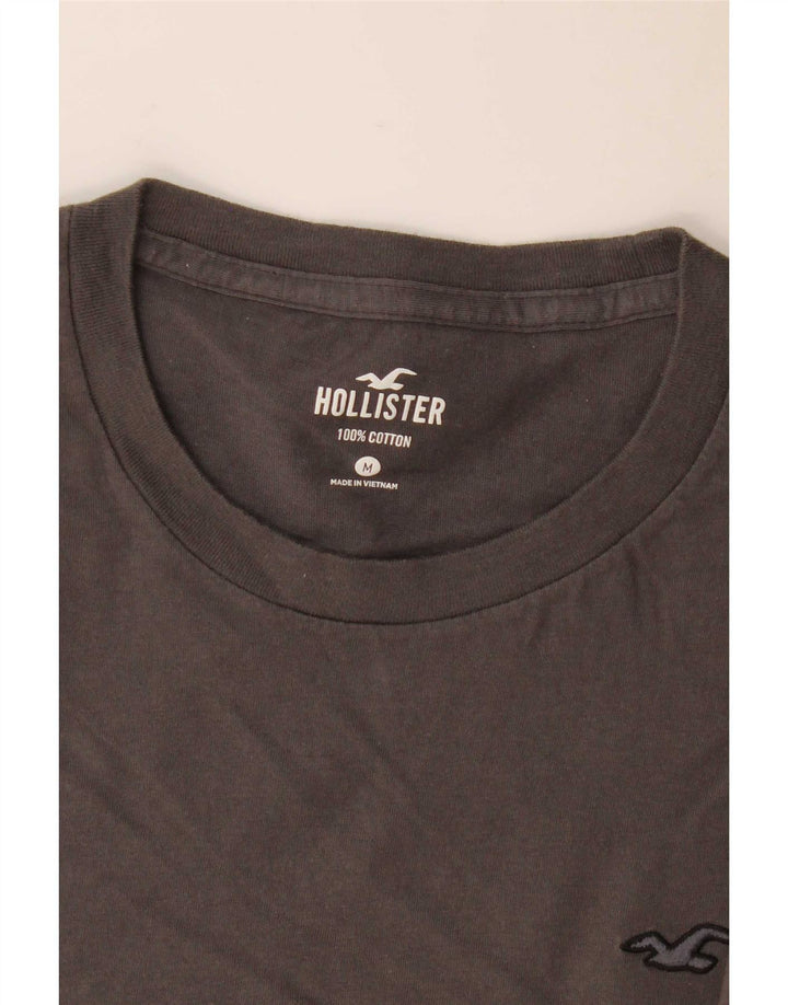T-shirt Hollister da uomo in cotone grigio medio