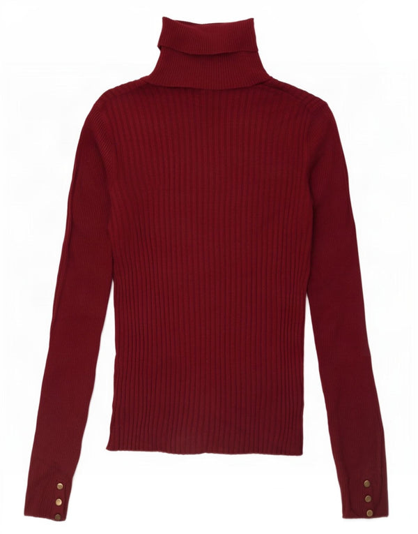 Maglione maglione a collo alto da donna Lipsy UK 14 Viscosa bordeaux media